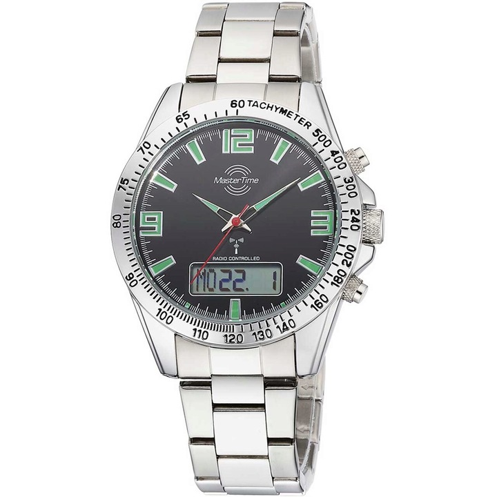 Ceas barbatesc Master Time Quartz, 42mm, 5ATM, Argintiu