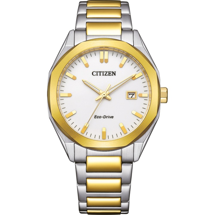 Ceas barbatesc Citizen BM7624-82A, Quartz, Argintiu, Auriu
