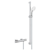 Baterie dus Grohe Grohtherm 1000 Performance 34835001, aparenta, termostat, coloana dus, 900 mm, crom