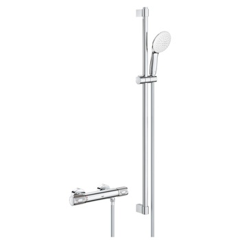 Baterie dus Grohe Grohtherm 1000 Performance 34835001, aparenta, termostat, coloana dus, 900 mm, crom