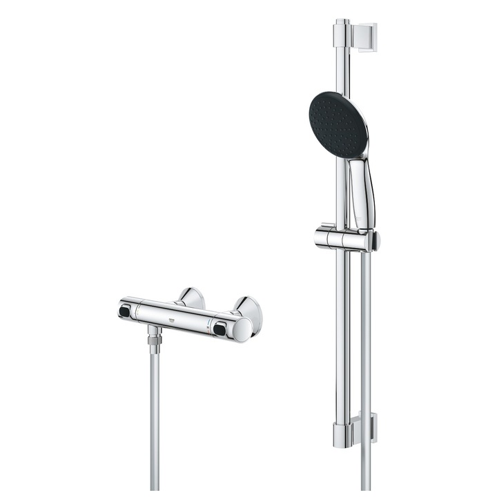 Смесител за душ Grohe Precision Flow 34800001, Видим, Термостат, Душ колона, 600 мм, Хром
