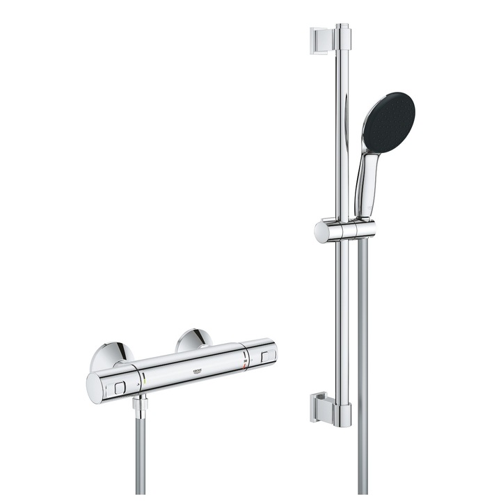 Смесител за душ Grohe Precision Start 34597001, Видим, Термостат, Душ колона, 600 мм, Хром