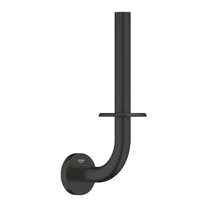 Rezerva hartie igienica Grohe Essentials 1024692430, pe perete, metal, mat, negru