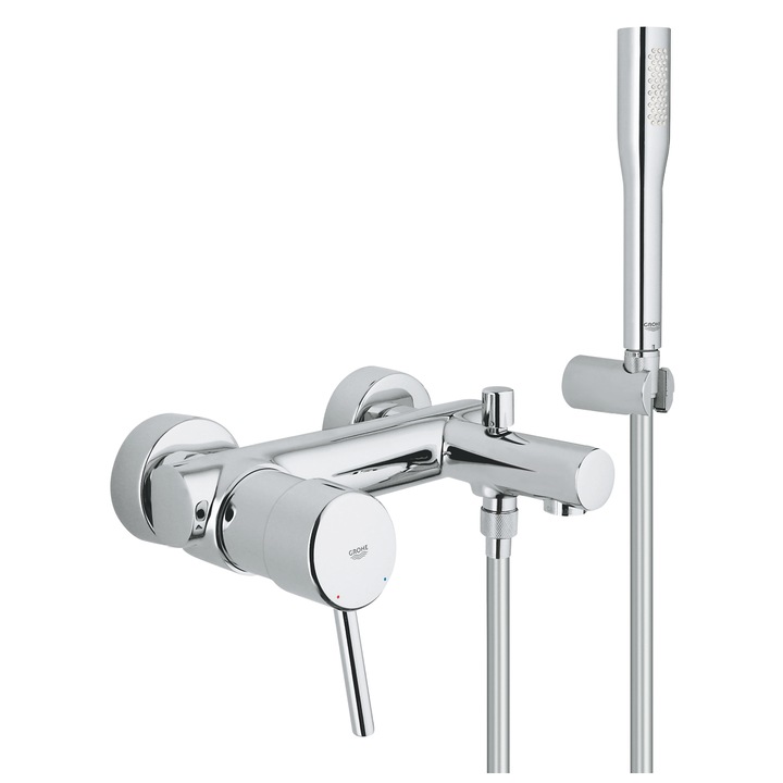 Set baterie cada Grohe Concetto 32212001, 1/2'', aparenta, set dus, 1 functie, crom