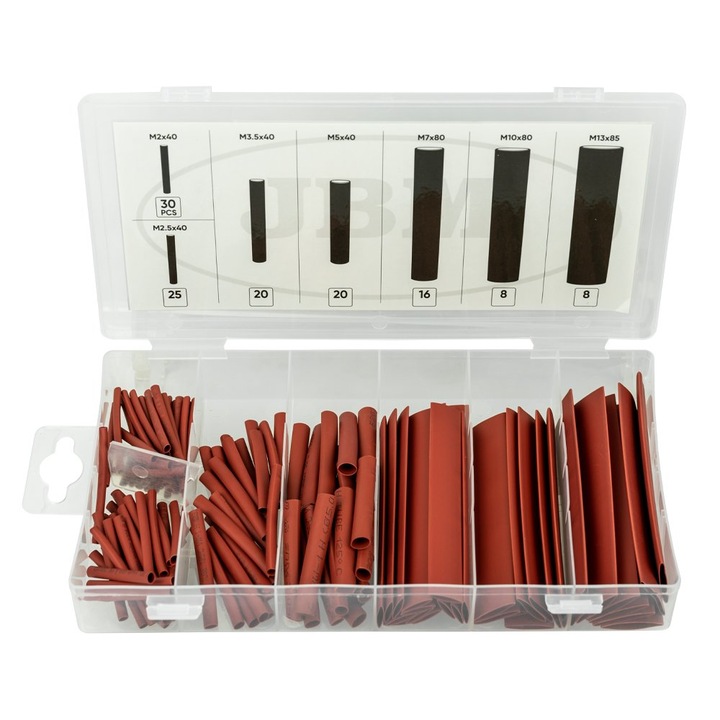Set 127 buc Trusa Mansoane Termoretractabile JBM Red Heating Tube