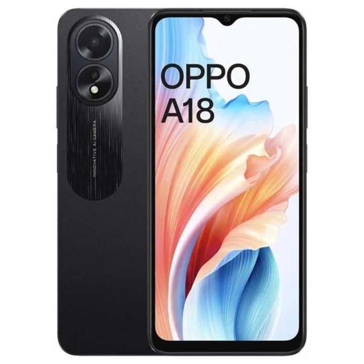 Мобилен телефон Oppo A18, 4GB RAM, 128GB, 4G, Dual-SIM, черен