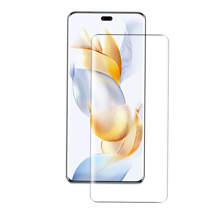 Folie protectie ecran, stica securizata compatibila cu Honor 90 5G, Margini Negre