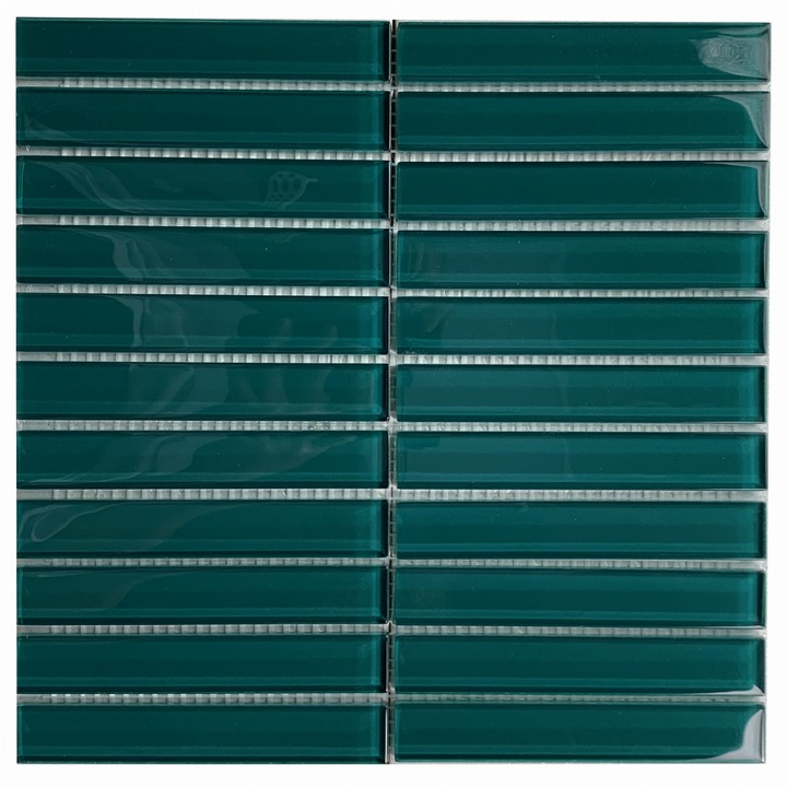 Мозаечна плочка Englass, Интериорна, 30х30 см, Зелен
