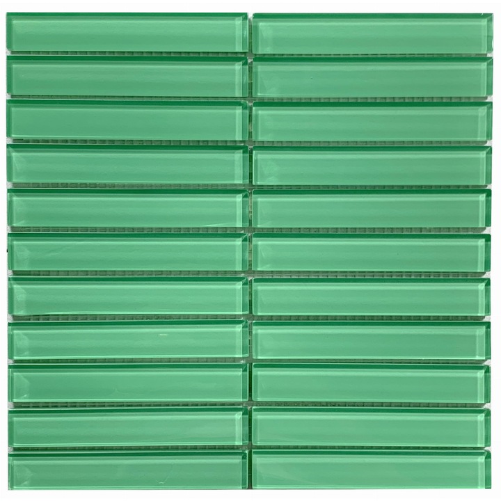 Placa mozaic Simple Mint, Englass, Sticla, 30x30cm, Verde
