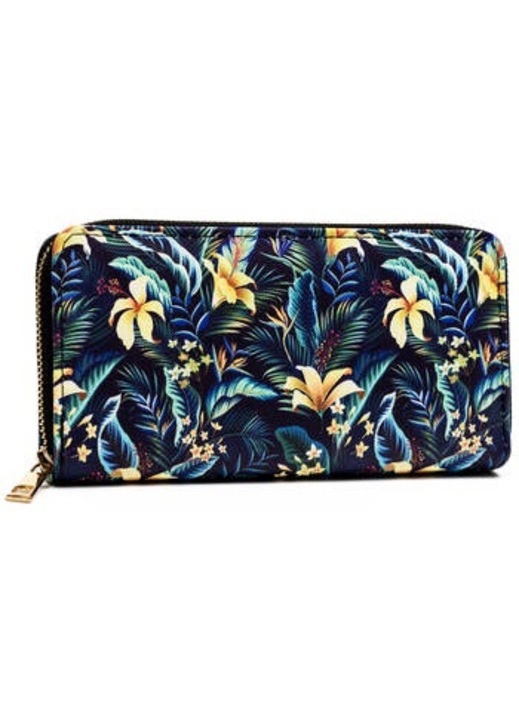 Portofel dama, ecologic, multicompartimentat, cu fermoar, multicolor