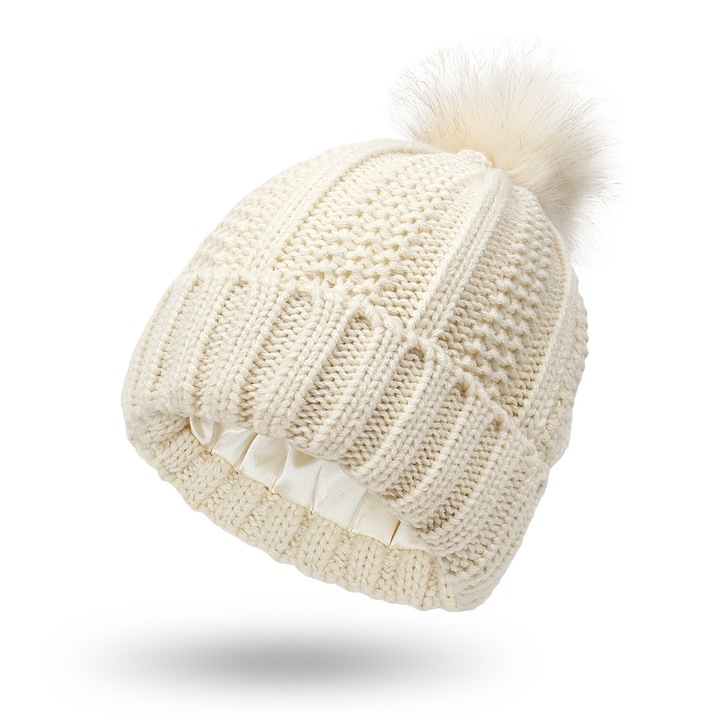 Női téli sapka, Jormftte, szatén béléssel, puha és kényelmes, többszínű