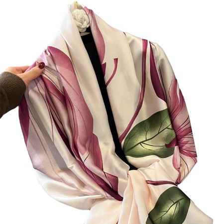 Esarfa florala subtire, 180x90cm, roz, set de esarfe pentru femei - eMAG.ro