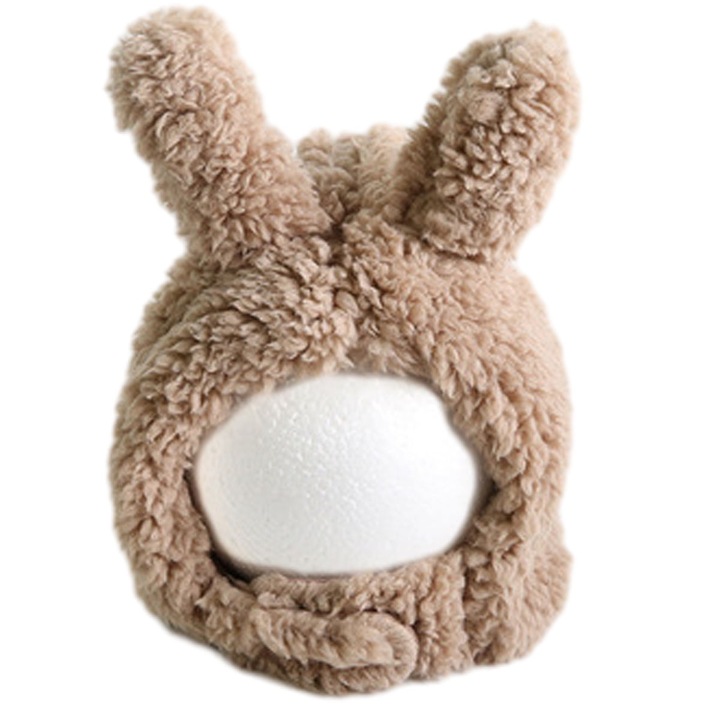 Caciula pentru copii, Zeaicos, set cu urechi de iepure, multicolor, material plush
