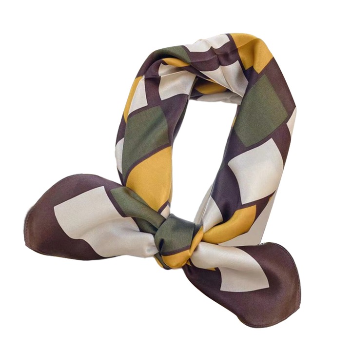 Eperfa selyemsál, Jormftte, piros/barna/sötétkék, 68x68cm, 1 db-os szett.