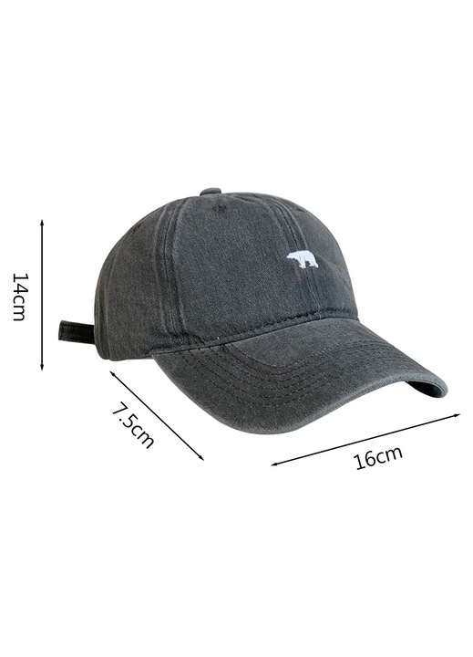 QttvbTna бейзболна шапка, регулируема, ефирен дизайн, отвор на опашката, сива, 54-58 см