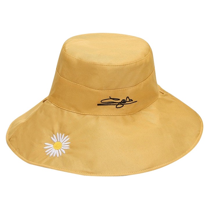 Összecsukható női napkalap pamut anyagból, ideális strandra és szabadtéri tevékenységekhez.