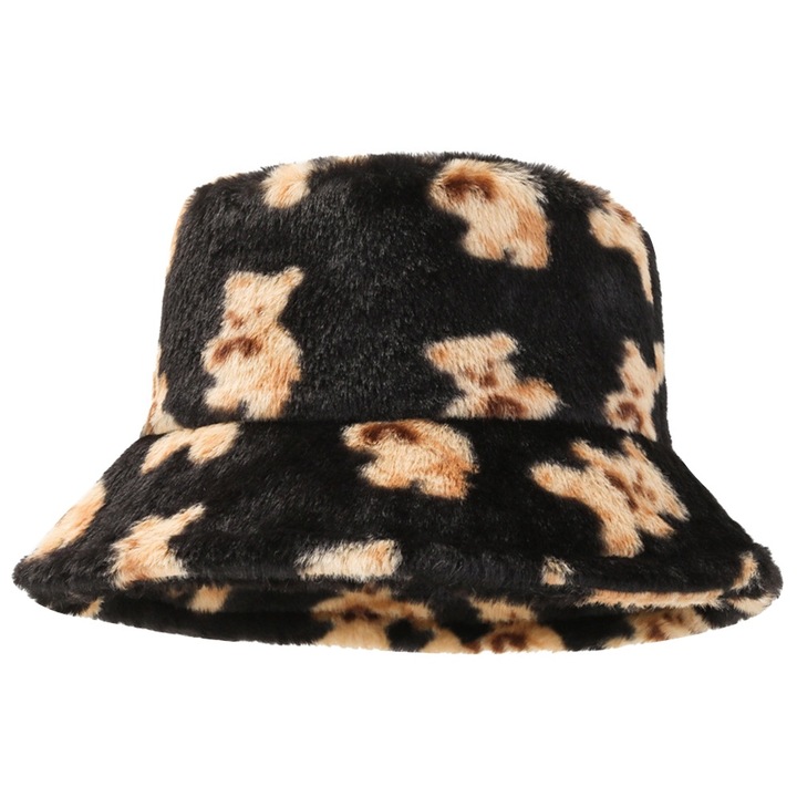 Téli műszőrme sapka, Jormftte, fekete, női, elegáns és meleg