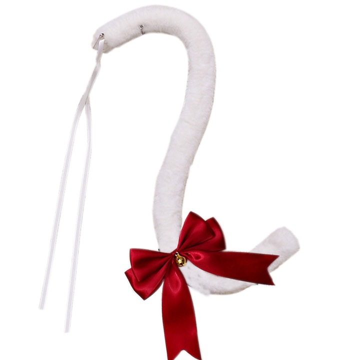 Coada lunga pentru costume, alb+rosu vin, reglabila, 70cm