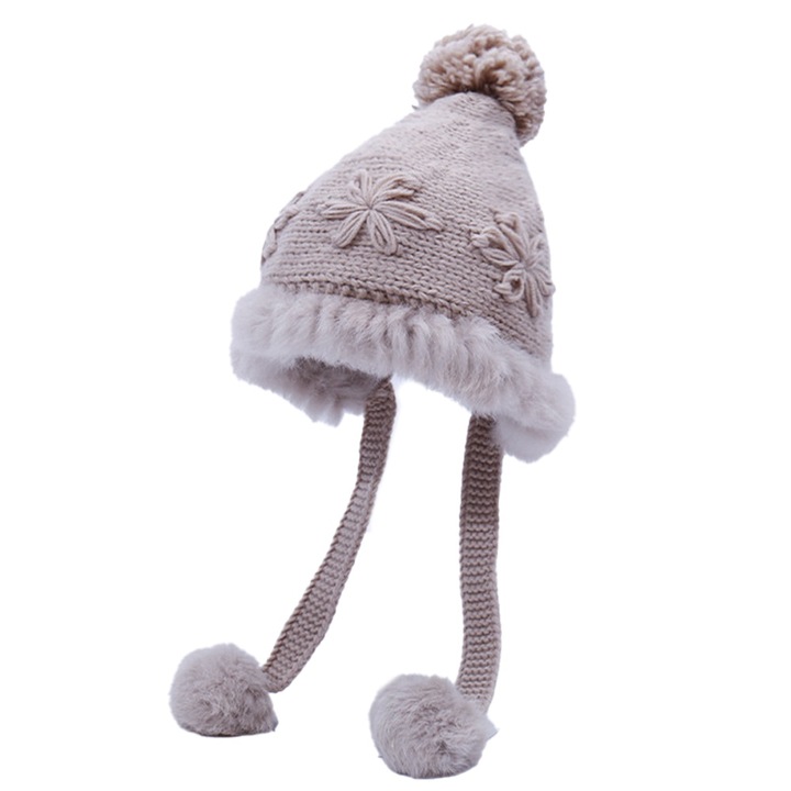 QttvbTna шапка с ушанка, поларена подплата, дебела, плетена