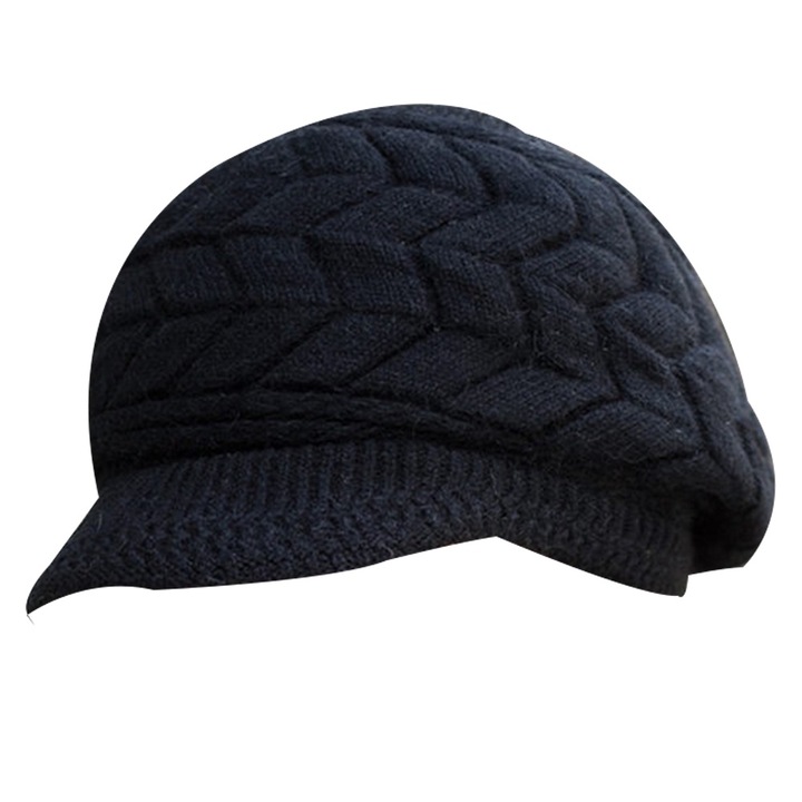 Jormftte téli női sapka, barett modell, fekete, univerzális méret