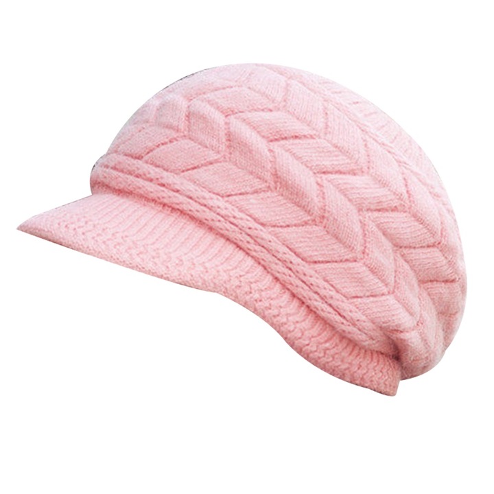 Női téli sapka, Jormftte, barett fazon, rózsaszín, univerzális méret