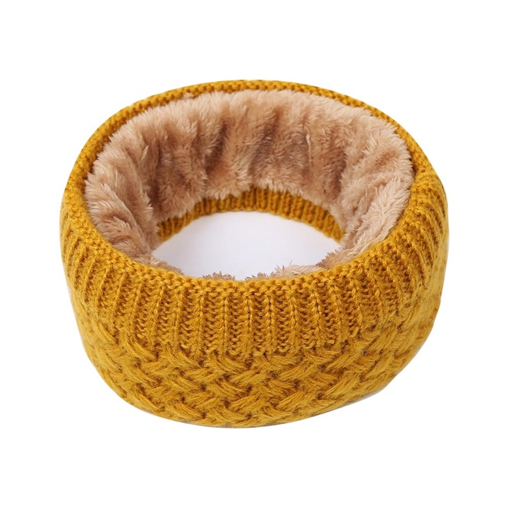 Дамски шал QttvbTna, тип яка, памук/акрил, жълт