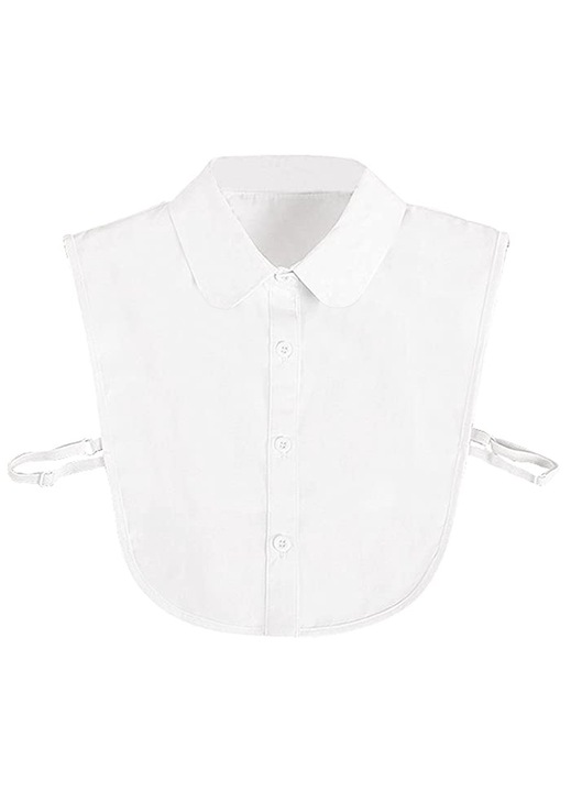 Guler detasabil tip camasa pentru femei QttvbTna bumbac alb, One Size INTL