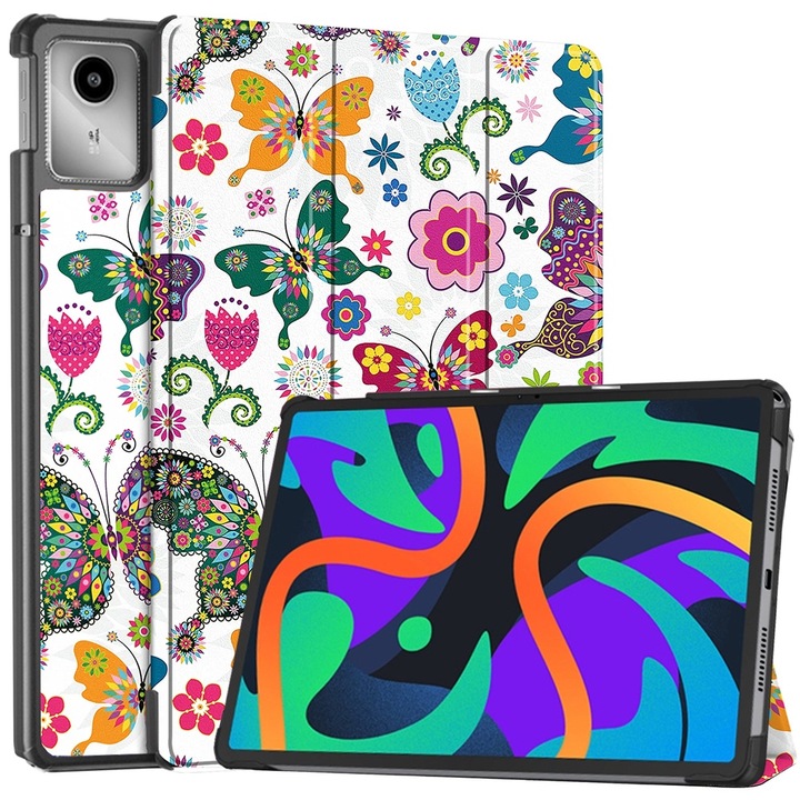 Lenovo Tab M11-gyel kompatibilis borító, 11 hüvelykes, könyv típus, Bounce Commando, teljes védelem, állvány, pillangó