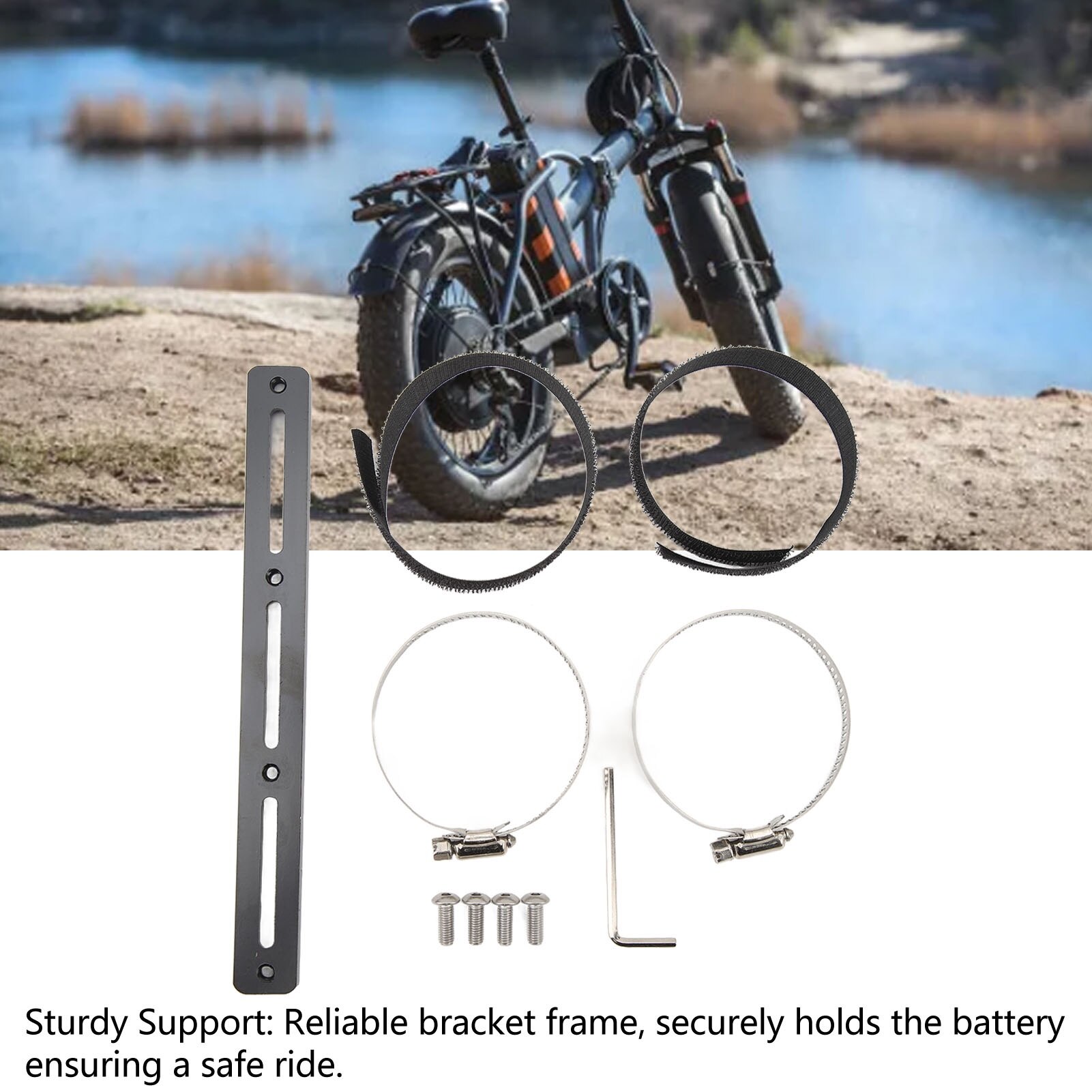 Staffa per batteria per bici elettrica, supporto per staffa per scatola