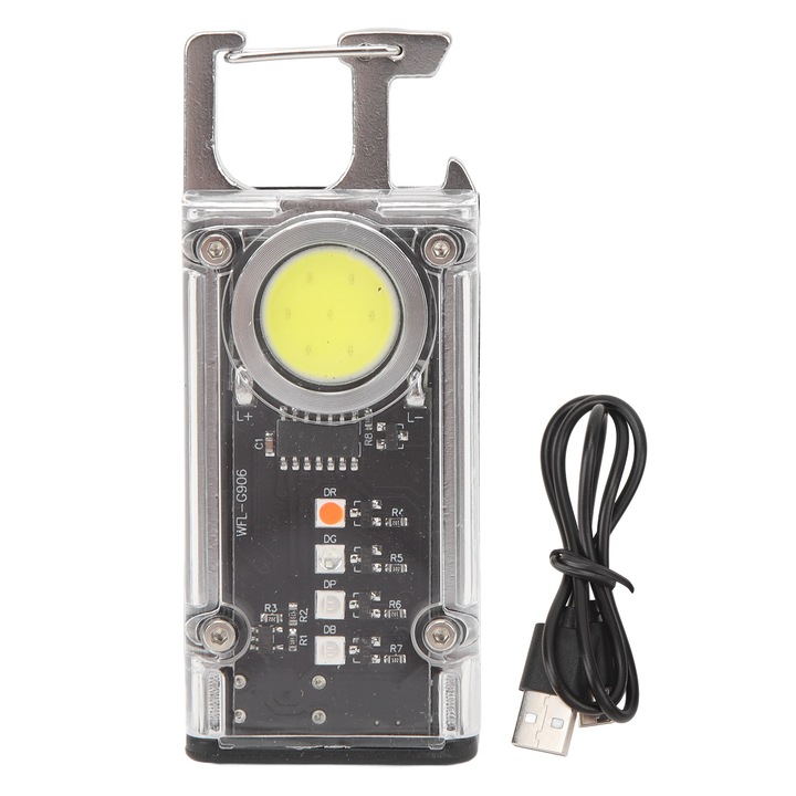 Мини LED фенерче, Tovbmup, презареждаемо, магнитно, 500 LM, черно