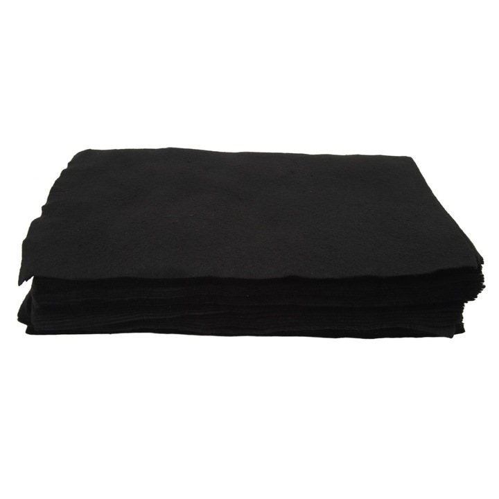 Set 50 lavete de curatare geamuri, Enforose, material non-woven, rezistente la rupere, absorbtie buna, negru