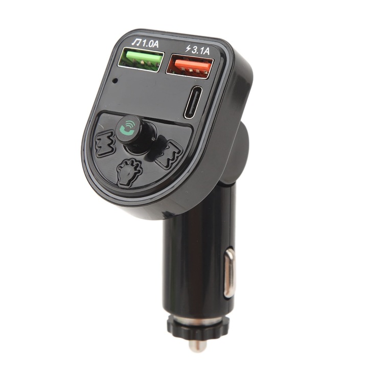 Enforose autós vezeték nélküli adó, 2 töltőport, 7 szín, DC 12-24V