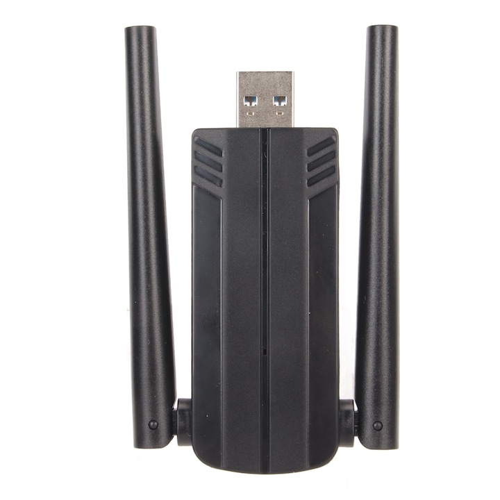 Мрежова карта Tovbmup, Безжична, 2.4G+5G, 1800Mbps, USB 3.0, Черен