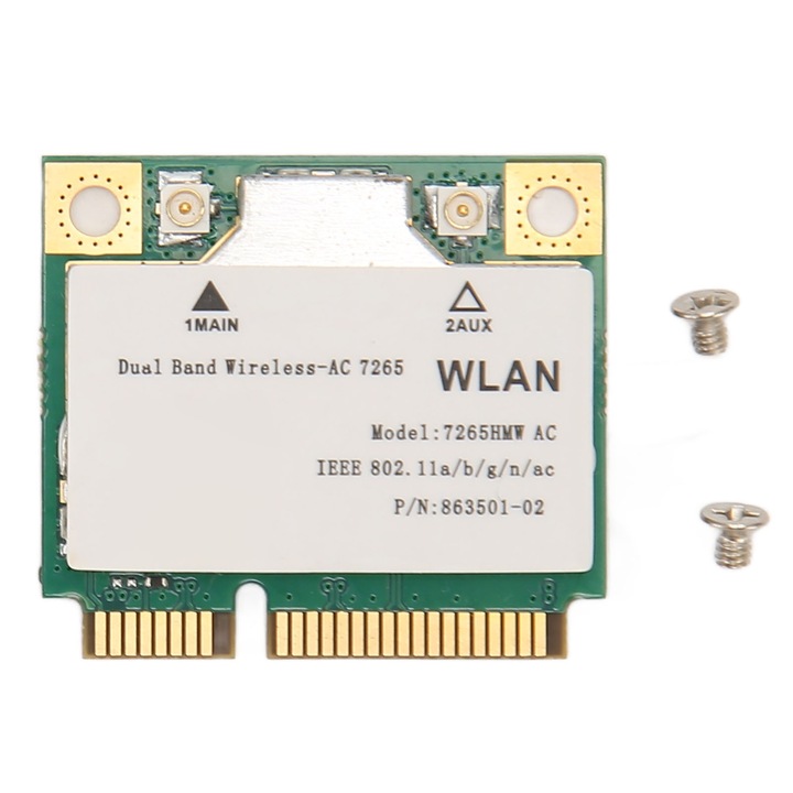 Мрежова карта 7265HMW, Tovbmup, 1200 Mbps, Bluetooth 4.2, 2 винта, Многоцветен
