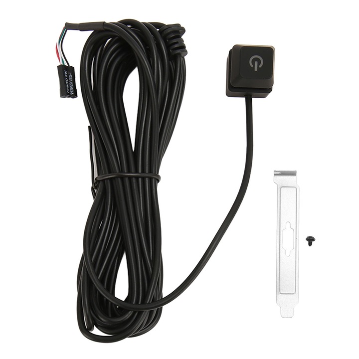 Buton pornire PC, Tovbmup, ABS, LED, Negru