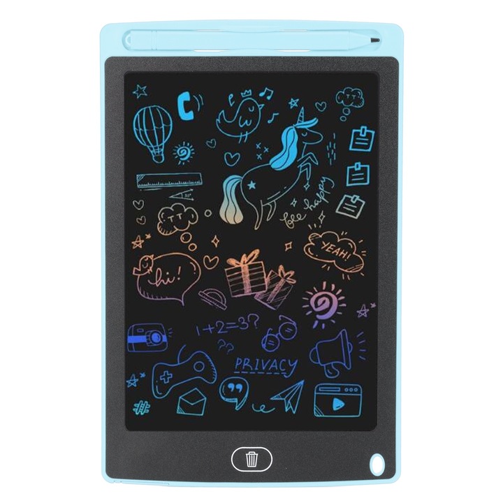 Grafikus tábla gyerekeknek LCD Tovbmup, rugalmas képernyő, 8,5 hüvelyk, kék/fekete