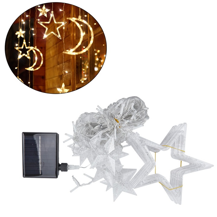 Ghirlanda solara pentru gradina, rezistent la apa, 8 moduri