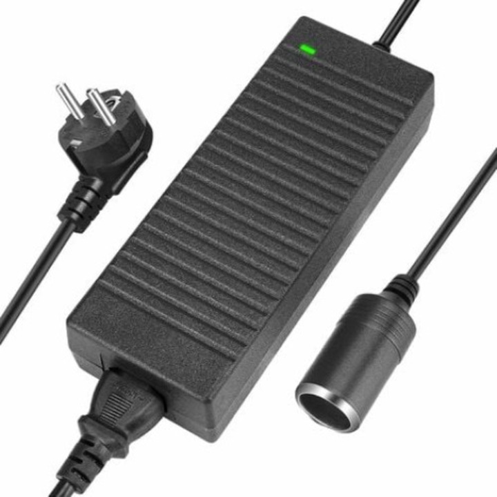 Adaptor priza auto, 120W, 10A, 220V, Negru