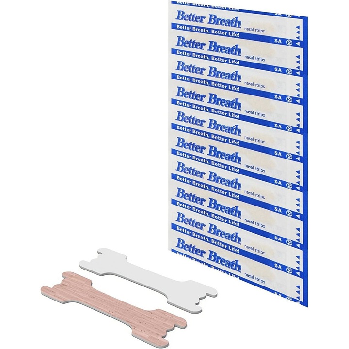 Set 100 benzi nazale anti-sforait, 66x19mm, Multifunctional, Alb/Bej