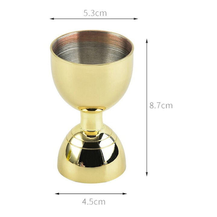 Jigger, rozsdamentes acél, arany