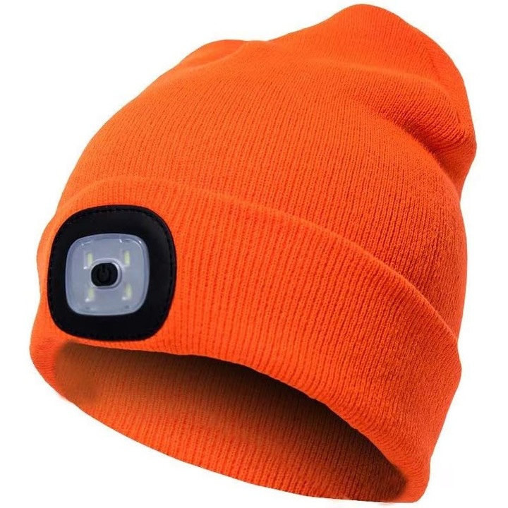 LED-es világító sapka, USB-ről tölthető, kihangosítós sapka fénnyel kempingezéshez, horgászathoz, téli meleg ajándék férfiaknak és nőknek - fehér