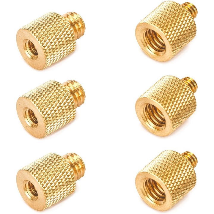 Set 6 daptoare filet din otel pentru trepied, 20x15 mm, Auriu