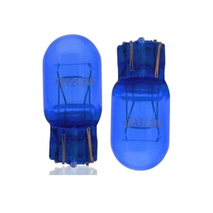 Set 2 Becuri Lumina de Zi, Xenon Canbus, 5500K, 5W, T20 W21/5W, Albastru Deschis