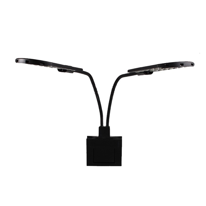 Lumina de acvariu cu clema, ABS, 32 cm, Negru