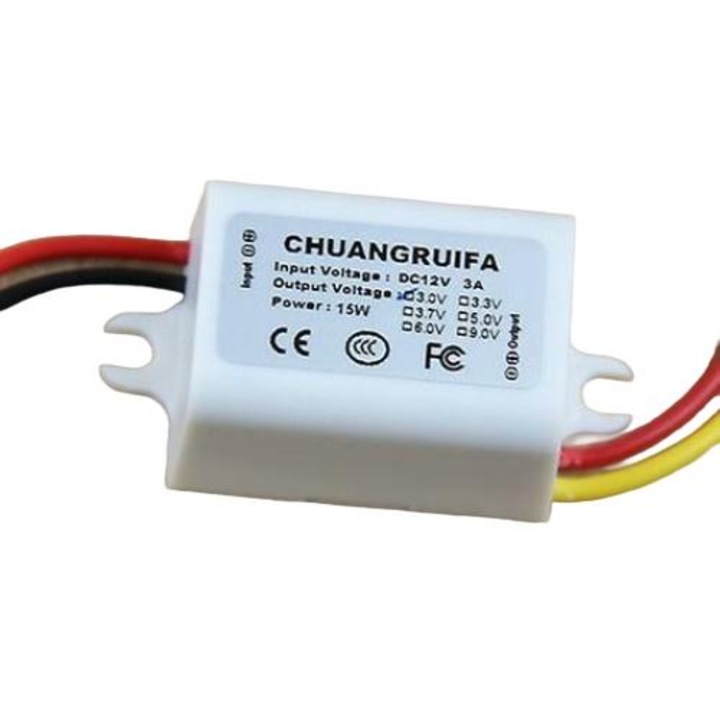 Преобразувател на напрежение, 12V към 3V, 3A, 15W, DC/DC режим