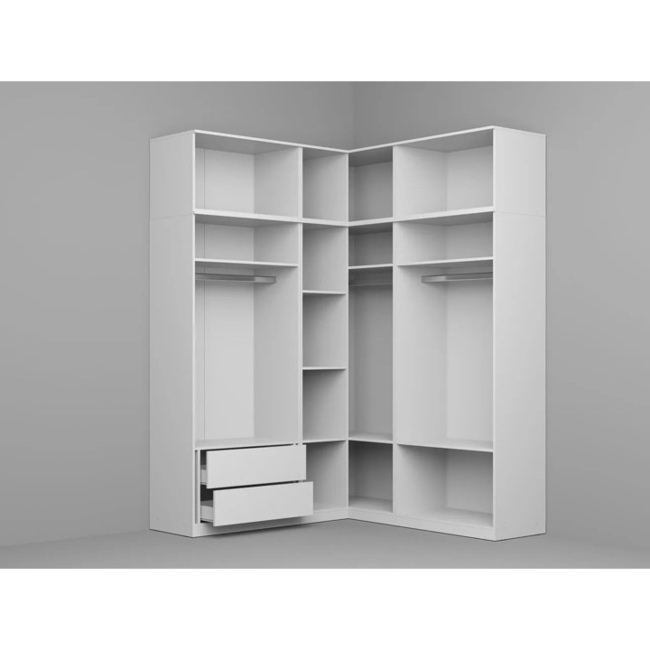 Dulap pe Colt, Carcasa, c24, Alb, Fara Usi, 169,8 x 172 cm