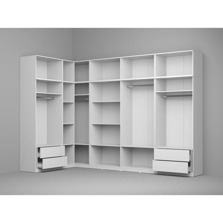 Dulap pe Colt, Carcasa, c27, Alb, Fara Usi, 169,8 x 336,4 cm