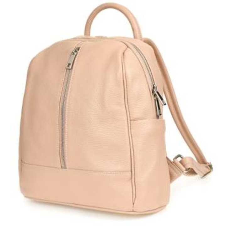 Rucsac fashion dama Vera Pelle, piele naturala, 27x25cm, cremcc