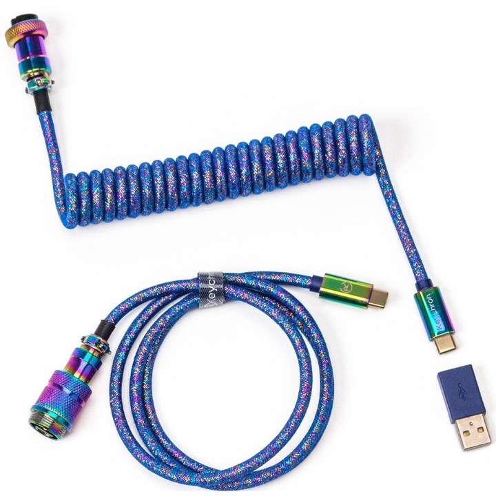 Кабел Keychron Premium Coiled Aviator USB Type-C към USB Type-C