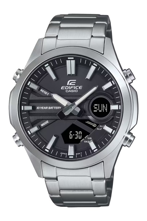 Casio, Дигитално-аналогов часовник от неръждаема стомана, Сребрист